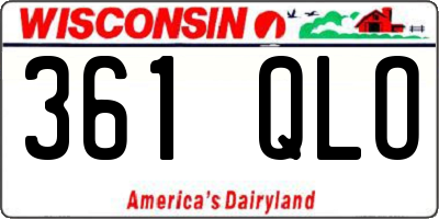 WI license plate 361QLO