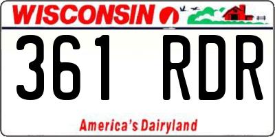 WI license plate 361RDR