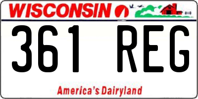 WI license plate 361REG