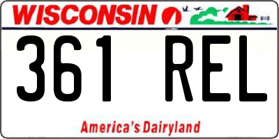 WI license plate 361REL