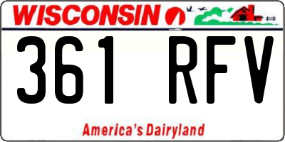 WI license plate 361RFV