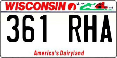 WI license plate 361RHA