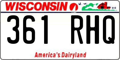 WI license plate 361RHQ