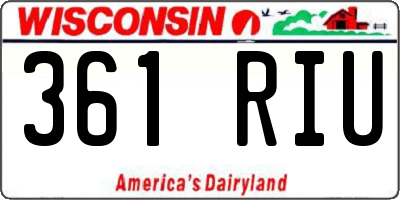 WI license plate 361RIU