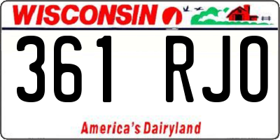 WI license plate 361RJO
