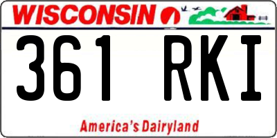 WI license plate 361RKI
