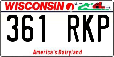 WI license plate 361RKP
