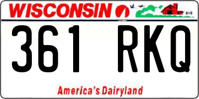 WI license plate 361RKQ