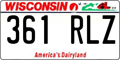 WI license plate 361RLZ