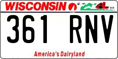 WI license plate 361RNV