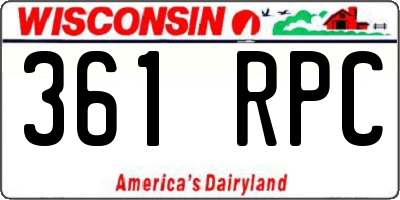 WI license plate 361RPC