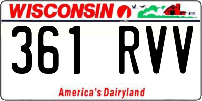 WI license plate 361RVV