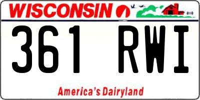 WI license plate 361RWI