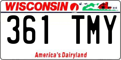 WI license plate 361TMY
