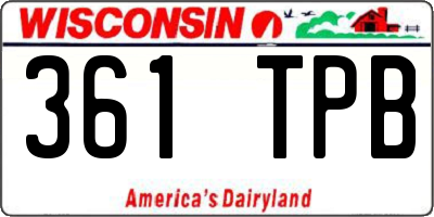 WI license plate 361TPB