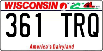 WI license plate 361TRQ