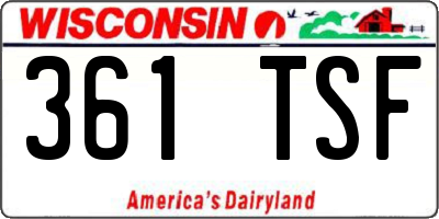 WI license plate 361TSF