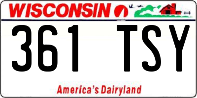 WI license plate 361TSY