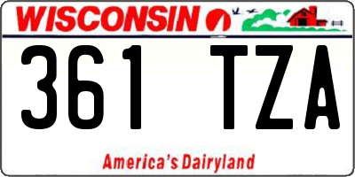 WI license plate 361TZA