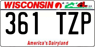 WI license plate 361TZP