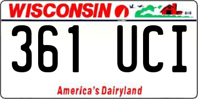 WI license plate 361UCI
