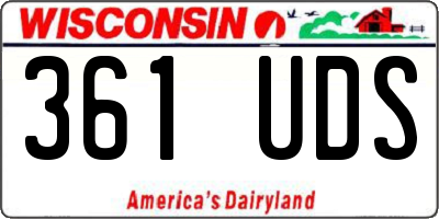 WI license plate 361UDS