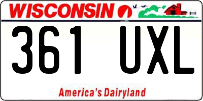 WI license plate 361UXL