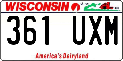 WI license plate 361UXM