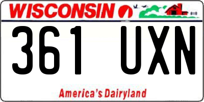 WI license plate 361UXN