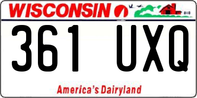 WI license plate 361UXQ