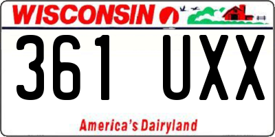 WI license plate 361UXX