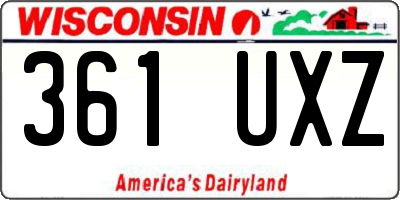 WI license plate 361UXZ