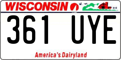 WI license plate 361UYE