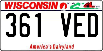 WI license plate 361VED