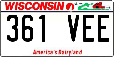 WI license plate 361VEE