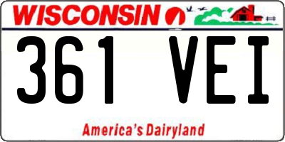 WI license plate 361VEI