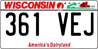 WI license plate 361VEJ