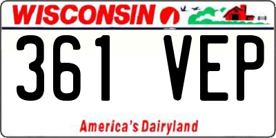 WI license plate 361VEP
