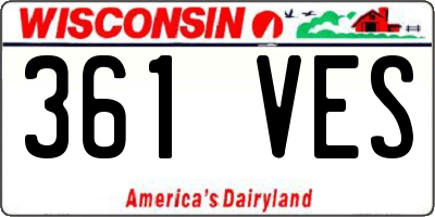 WI license plate 361VES