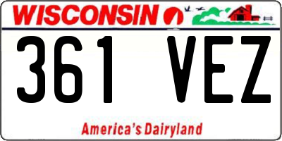 WI license plate 361VEZ