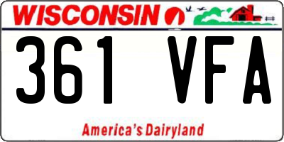 WI license plate 361VFA