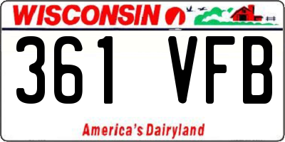 WI license plate 361VFB
