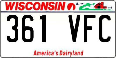 WI license plate 361VFC