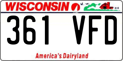 WI license plate 361VFD