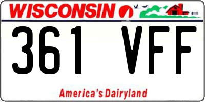 WI license plate 361VFF