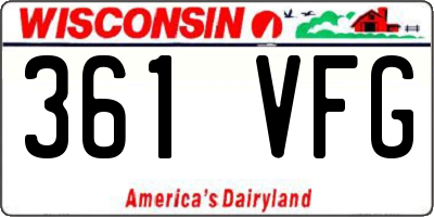 WI license plate 361VFG