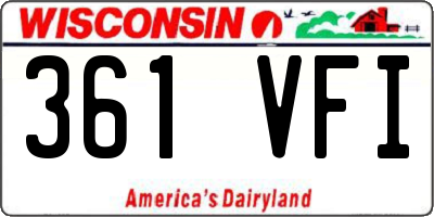 WI license plate 361VFI