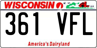 WI license plate 361VFL