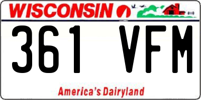 WI license plate 361VFM