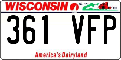 WI license plate 361VFP